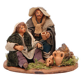 Scene of mercy, Neapolitan nativity figurine 10cm