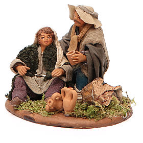 Scene of mercy, Neapolitan nativity figurine 10cm