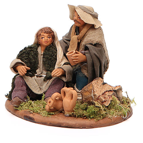 Scene of mercy, Neapolitan nativity figurine 10cm 2