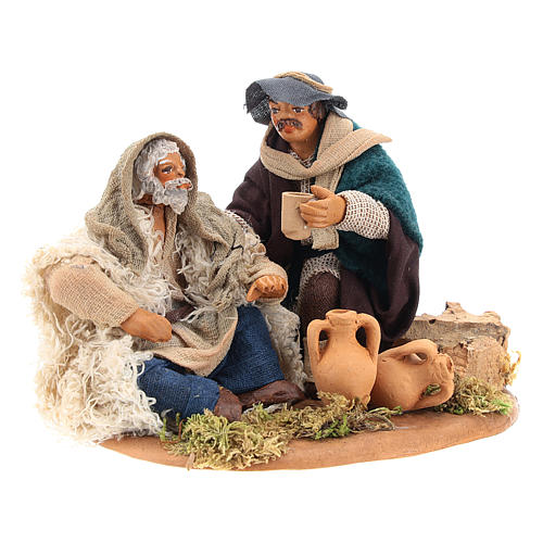 Scene of mercy, Neapolitan nativity figurine 10cm 7