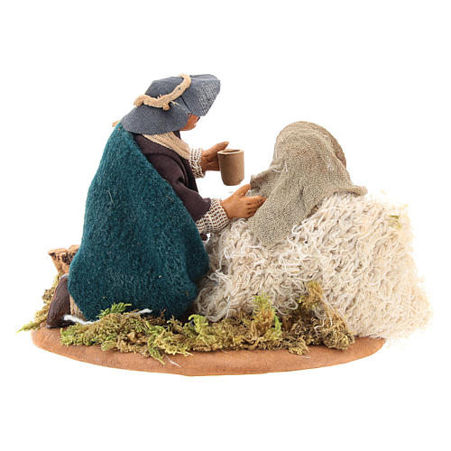 Scene of mercy, Neapolitan nativity figurine 10cm 8