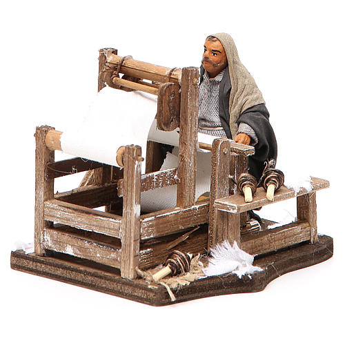 Man with loom, Neapolitan nativity figurine 10cm 2