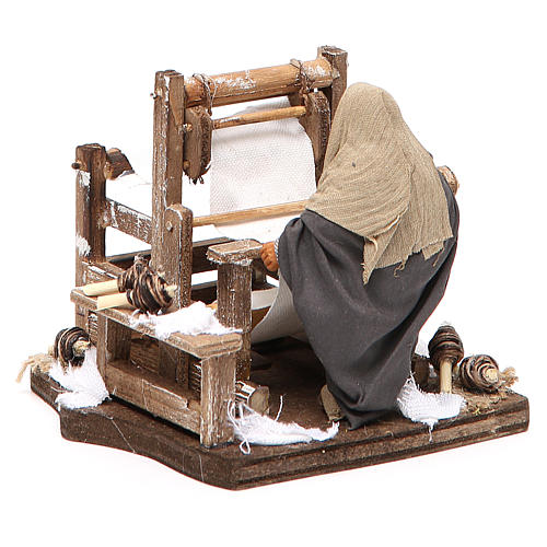 Man with loom, Neapolitan nativity figurine 10cm 3