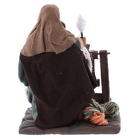 Fiandeira com roca de fiar para presépio napolitano com peças de 10 cm altura média