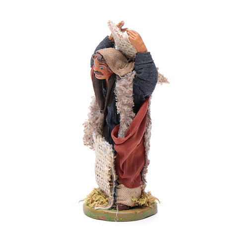 Man with jute sack, Neapolitan nativity figurine 10cm 2