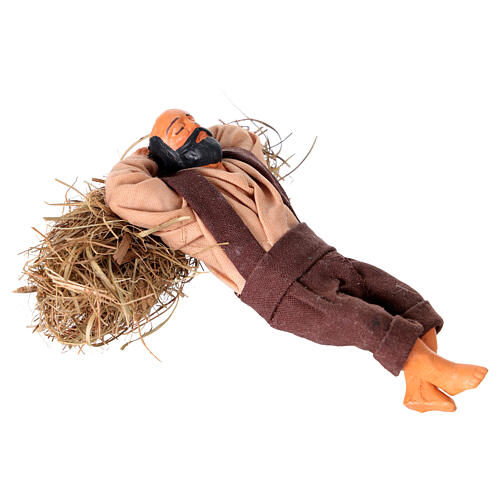 Hombre durmiendo apoyado 10 cm Belén napolitano 3