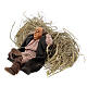 Homem adormecido na palha para presépio napolitano com peças 10 cm altura média s2
