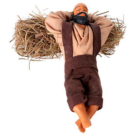 Sleeping man on straw 10cm, Neapolitan figurine