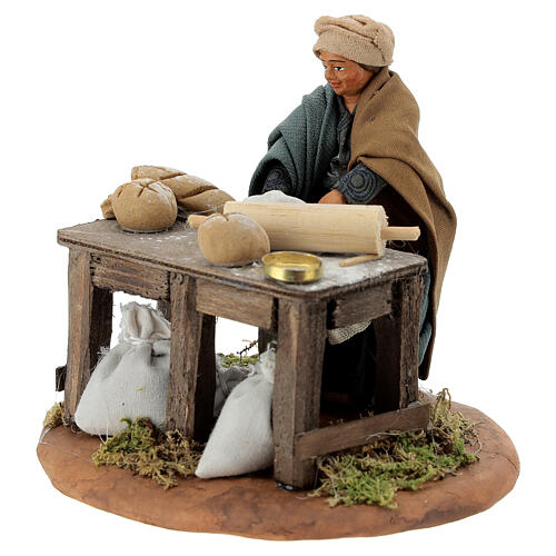 Woman kneading, Neapolitan nativity figurine 10cm 2