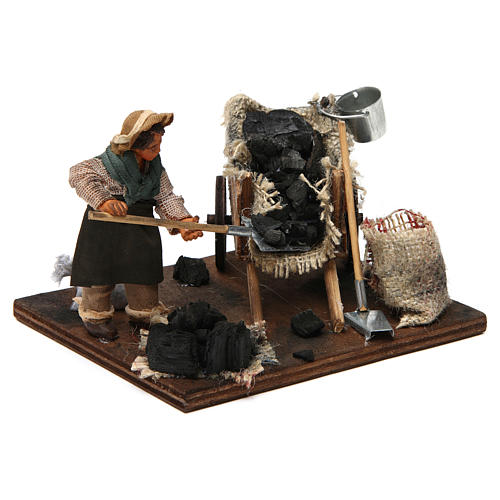 Coal merchant with cart, Neapolitan nativity figurine 10cm 3