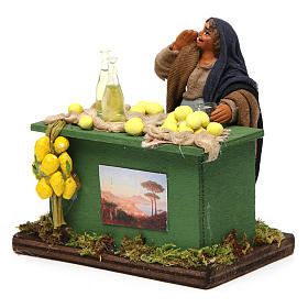 Zitronenverkäuferin mit Stand neapolitanische Krippe 10cm