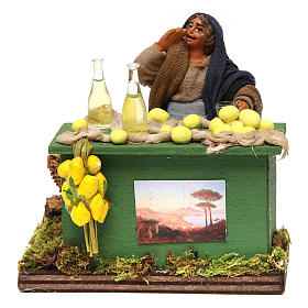Lemon seller with stall, Neapolitan nativity figurine, 10cm