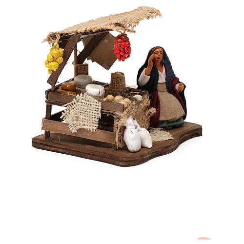 Cured meat seller, sitting Neapolitan nativity figurine, 10cm 3