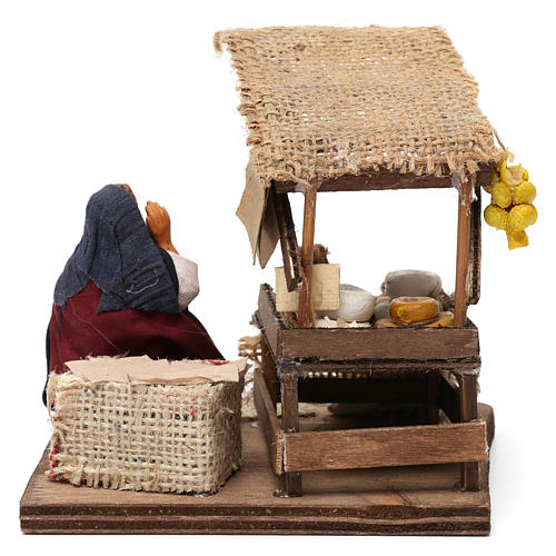 Vendeuse de fromages assise 10 cm crèche Naples 4