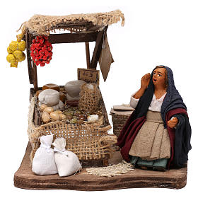 Venditrice di salumi seduta 10 cm presepe napoletano