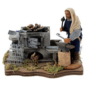 Blacksmith with forge, Neapolitan nativity figurine, 10cm