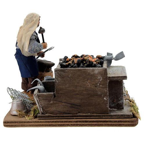 Blacksmith with forge, Neapolitan nativity figurine, 10cm 4