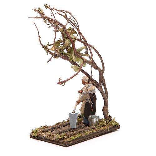 Farmer with tree, Neapolitan nativity figurine, 10cm 2