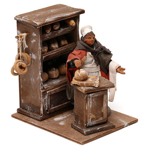 Baker with bread trough 10cm, Neapolitan figurine 3