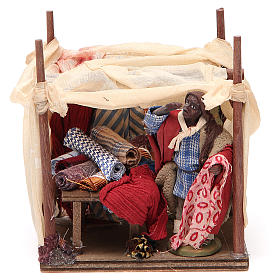 Mercante moro con tenda 10 cm presepe Napoli