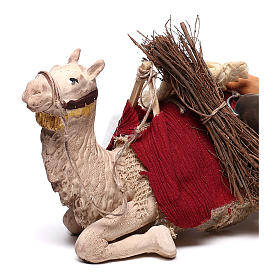 Harnessed sitting camel for Neapolitan nativity 14cm