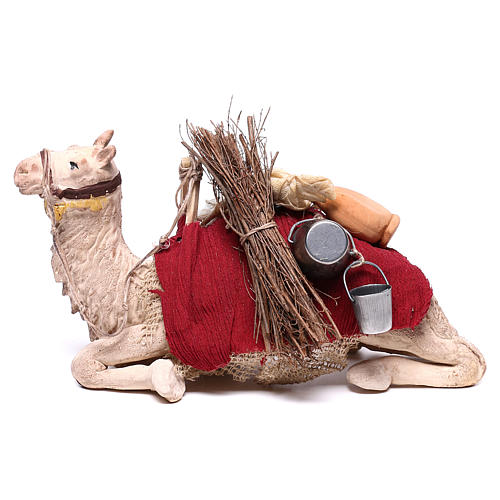 Harnessed sitting camel for Neapolitan nativity 14cm 1