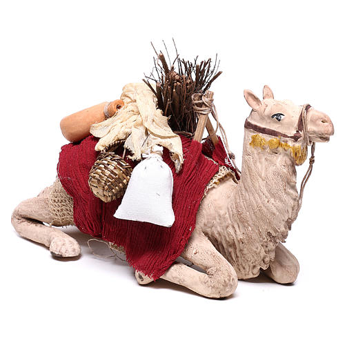 Harnessed sitting camel for Neapolitan nativity 14cm 4