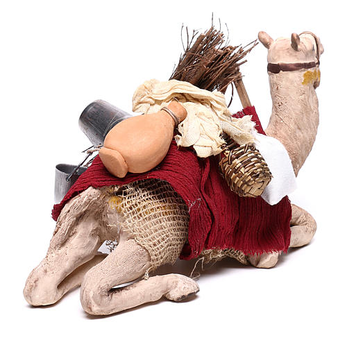 Harnessed sitting camel for Neapolitan nativity 14cm 5