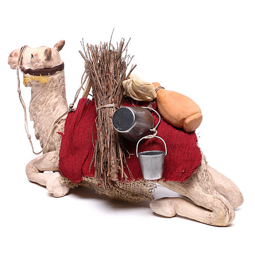 Harnessed sitting camel for Neapolitan nativity 14cm 6