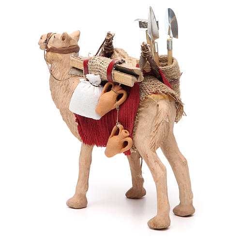 Camelo selado com carga para presépio napolitano com peças de 14 cm altura média 2