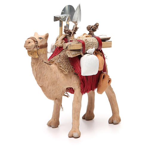 Camelo selado com carga para presépio napolitano com peças de 14 cm altura média 4