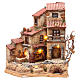 Farmhouse in resin for nativities with fountain 39x36x20cm s1