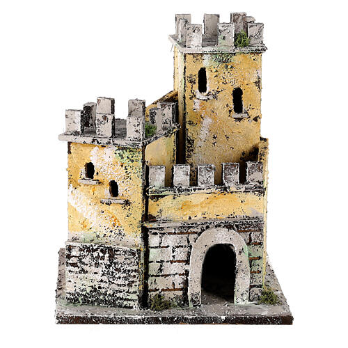 Castle for Neapolitan nativity scene in cork 20x22x20cm 1