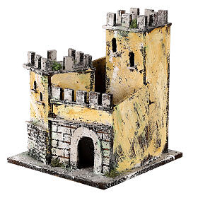 Castelo presépio napolitano em cortiça 20x22x20 cm