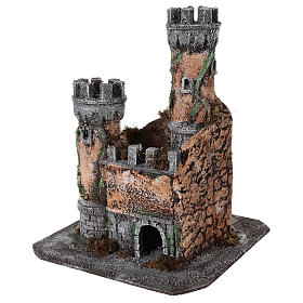 Castle for Neapolitan nativity scene in cork 30x26x26cm