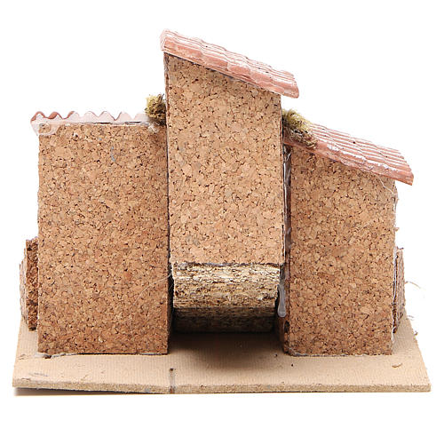 House in cork and resin for Neapolitan nativity 14x21x16cm 4