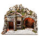 Capanna con case e effetto fuoco 50x43x40 cm s1