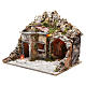 Capanna con case e effetto fuoco 50x43x40 cm s2