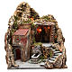 Neapolitan nativity scene village with cave and fountain 38x45x35 cm s1