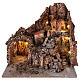 Bourgade avec grotte fontaine crèche napolitaine 40x34x40 cm s1