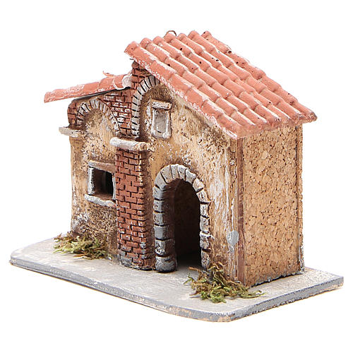 House in cork and resin for Neapolitan nativity 15x15x11cm 2