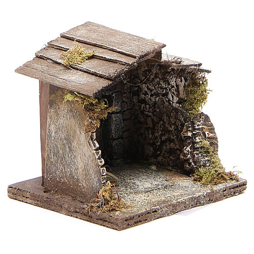 Wooden stable for Neapolitan nativity 13x12x11cm 3