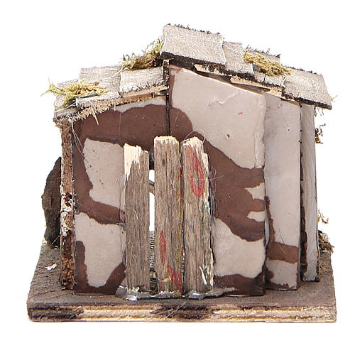 Wooden stable for Neapolitan nativity 13x12x11cm 4