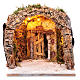 Illuminated grotto in wood and cork, nativity scene 28x25x26cm s1