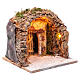 Illuminated grotto in wood and cork, nativity scene 28x25x26cm s3