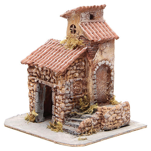 House in wood and resin for Neapolitan nativity scene, 25x22x20cm 2