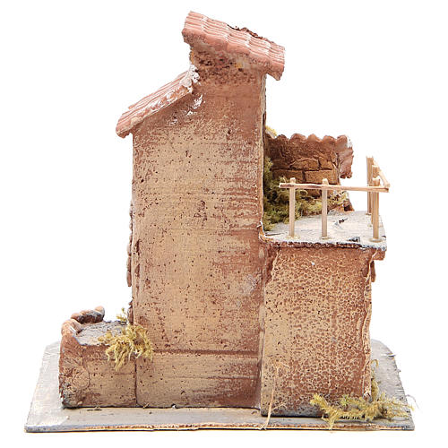 House in wood and resin for Neapolitan nativity scene, 25x22x20cm 4