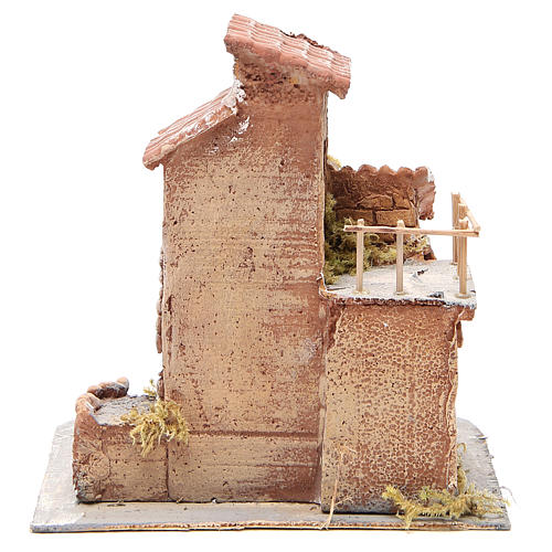 Casetta resina e legno presepe napoletano 25x22x20 cm 4