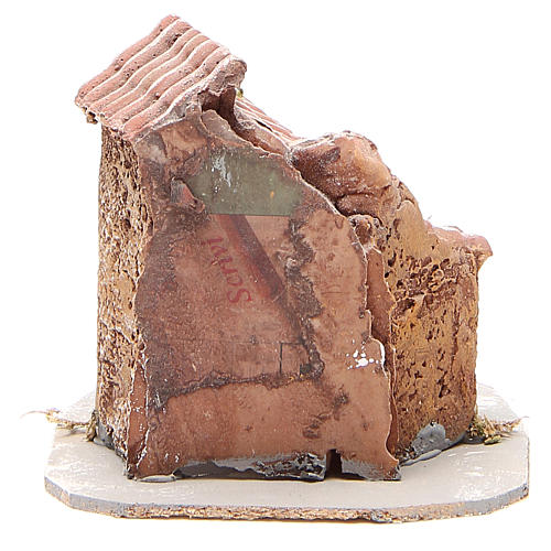 House in wood and resin for nativity scene, 14x14x14cm 4