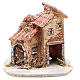 House in wood and resin for nativity scene, 14x14x14cm s1